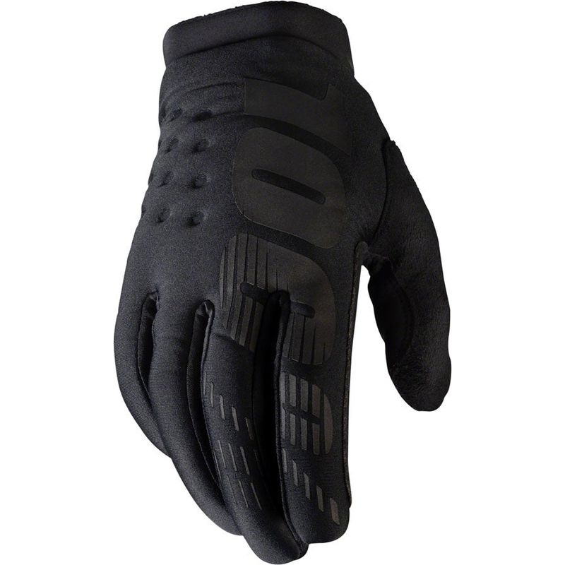 100% Brisker Gloves – Black Full Finger Men’s Small