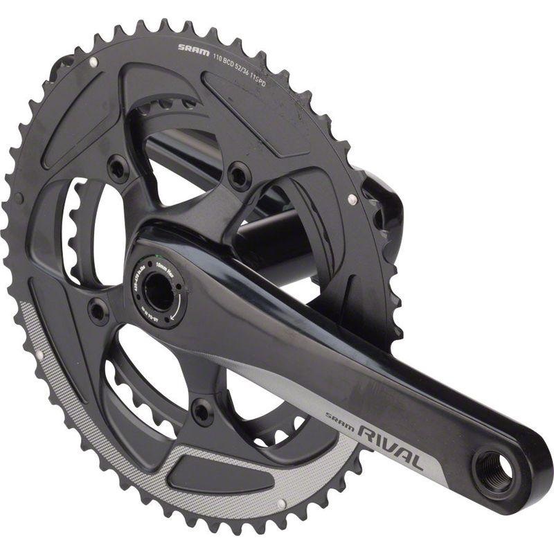 SRAM Rival 22 Crankset – 175mm 11-Speed 52/36t 110 BCD BB30/PF30 Spindle Interface Black