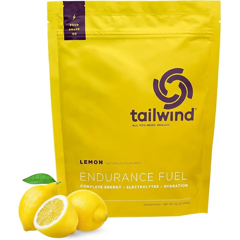 Tailwind Nutrition Endurance Fuel, Electrolyte & Hydration Sports Drink Mix Powder, Gluten-Free, Vegan, Lemon, 30 Servings