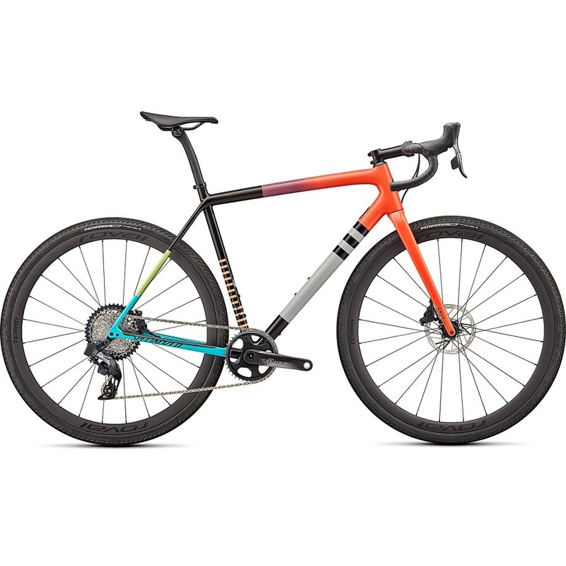2022 Specialized crux pro bike gloss coral lilac fade/carbon/limestone/papaya/grey/black 58