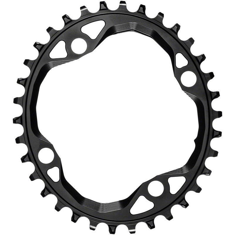 absoluteBLACK Oval 104 BCD Chainring – 34t 104 BCD 4-Bolt Narrow-Wide Black