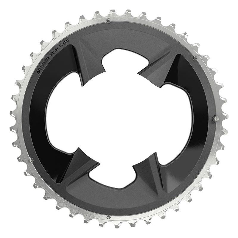 SRAM Rival Wide 2×12-Speed Outer Chainring – 43t 94 BCD Black For use with 30t Inner