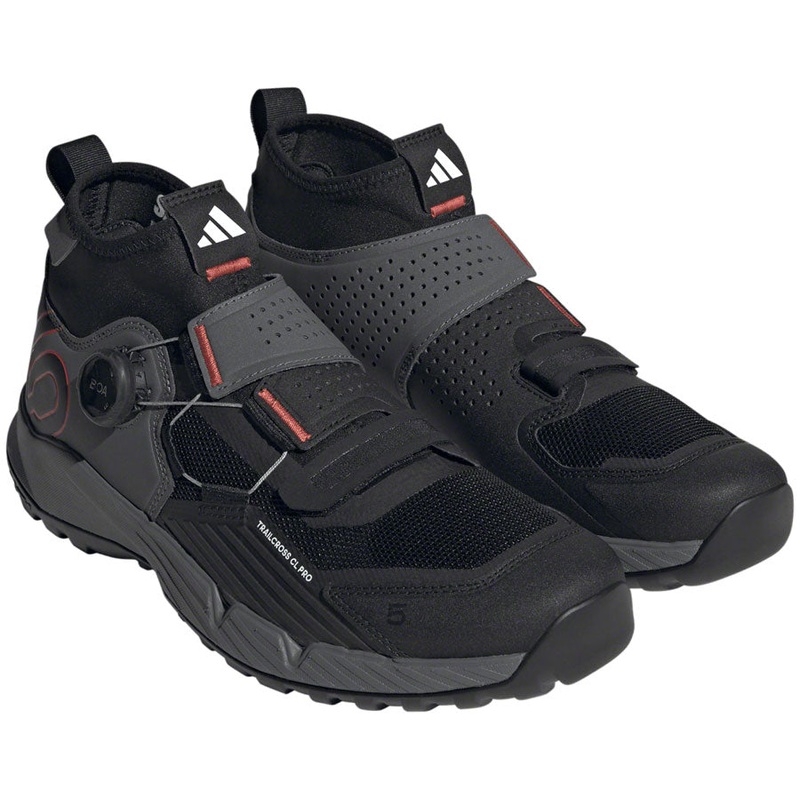 Five Ten Trailcross Pro Mountain Clipless Shoes – Mens Gray Five/Core BLK/Red 7.5