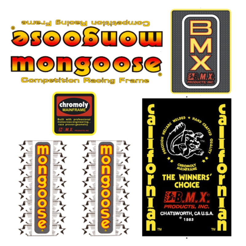 1983 Mongoose Californian Decal Set