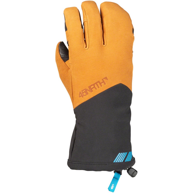 45NRTH 2023 Sturmfist 4 LTR Leather Gloves – Tan/Black Lobster Style Small