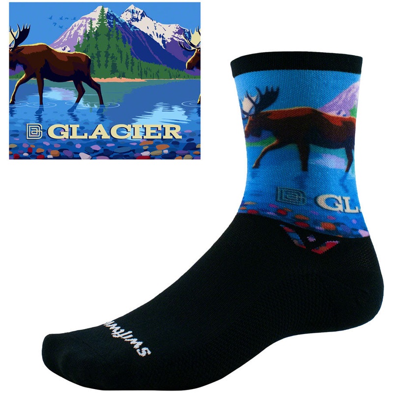 Swiftwick Vision Six Socks – 6 inch, Impression Glacier, Large