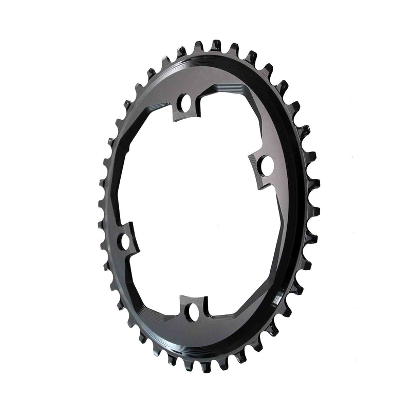 Absolute Black Oval Traction Chainring 4x110mm Apex1 38T – Black