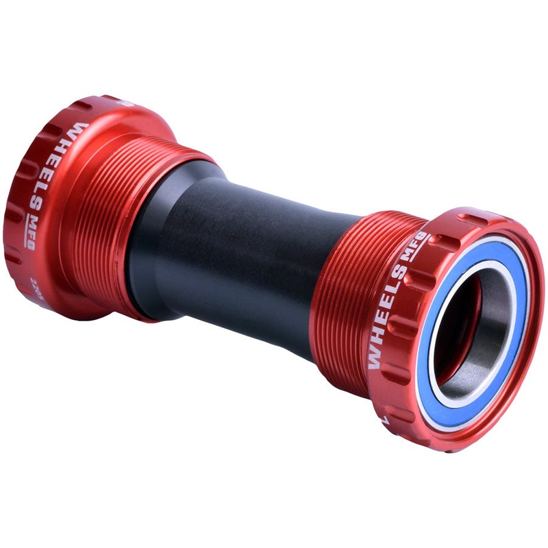 Wheels Manufacturing BSA Bottom Bracket – Shimano Hollowtech II Spindle, ABEC 3, Red