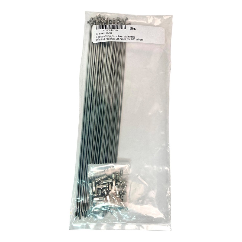 BLACK 22″ SPOKES/NIPPLES 20mm 40 PCS