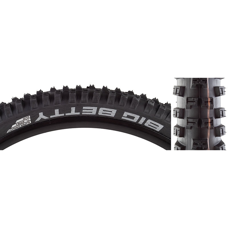 Schwalbe Big Betty Tire – 29 x 2.4″ Tubeless Folding BLK Evolution Line Addix Soft Super Gravity