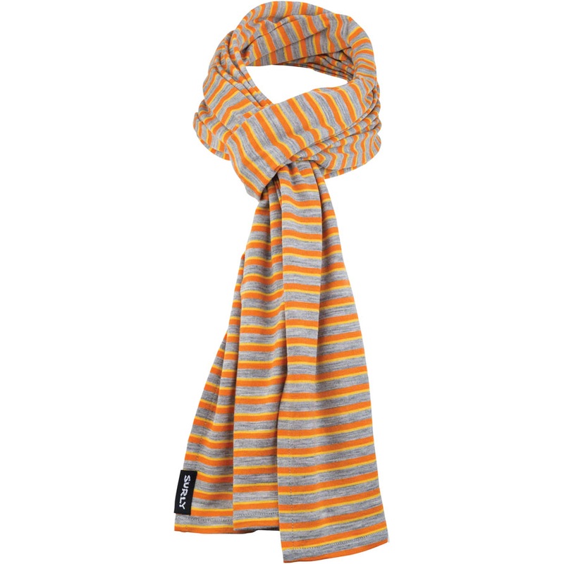 Surly Merino Wool Scarf: Gray/Orange/Yellow One Size
