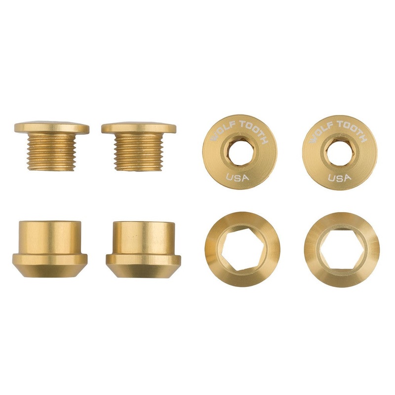 Wolf Tooth Components Chainring Bolt & Nut Set – 6mm – Gold