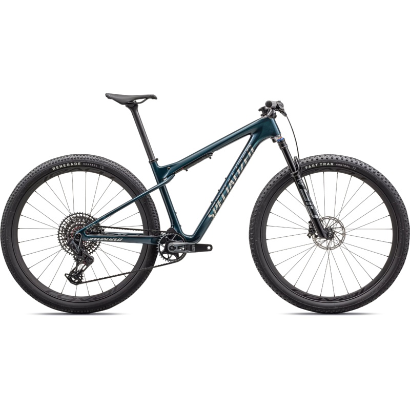 2023 Specialized Epic World Cup Pro 29″ Carbon Mountain Bike – X-Large, GLOSS DEEP LAKE METALLIC / CHROME