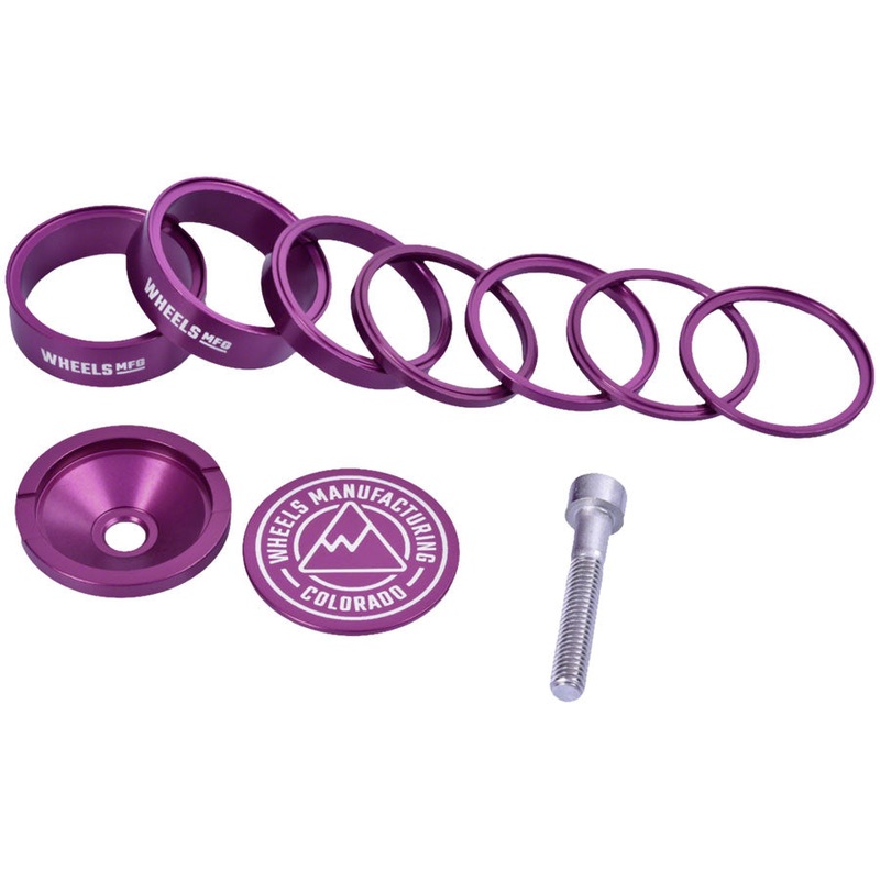 Wheels Manufacturing Pro StackRight Headset Spacer Kit – Purple