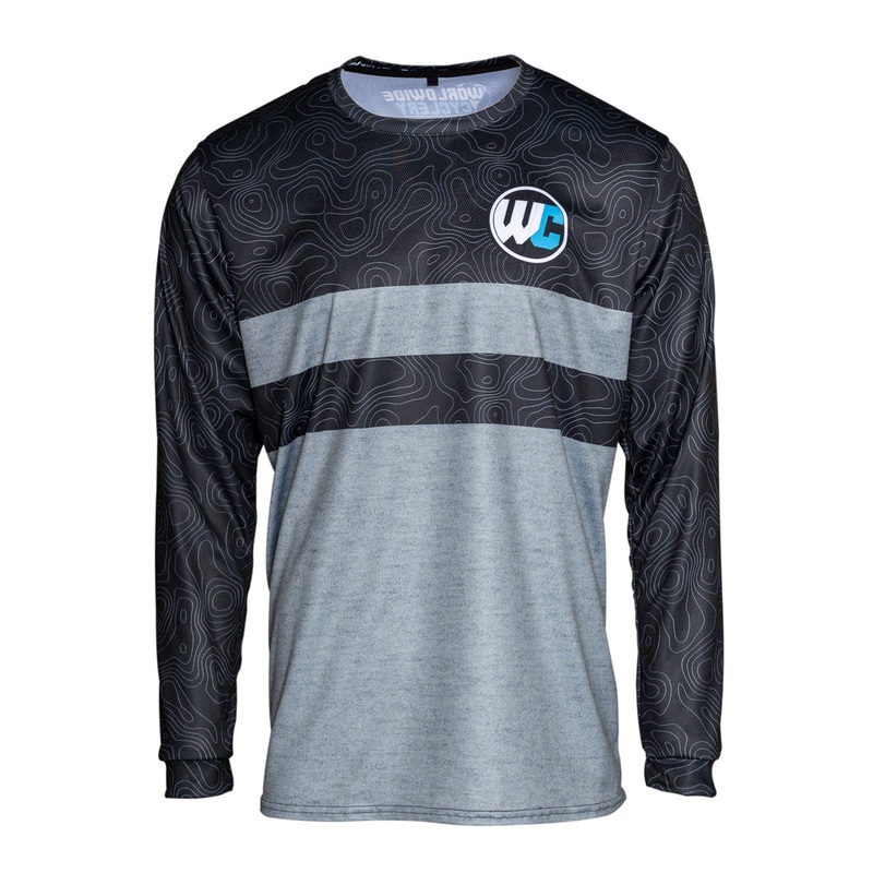Worldwide Cyclery Jersey – Topo Heather Grey Long Sleeve, Medium