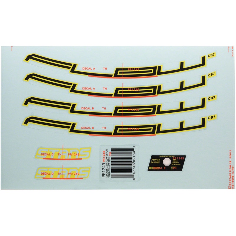 Stans Flow CB7 Rim Decal – 29″ Yellow Set