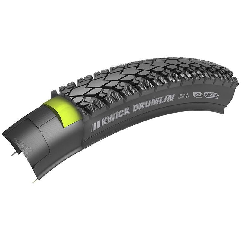 Kenda Kwick Drumlin Tire – 700 x 40 Clincher Wire Black/Reflective 60tpi