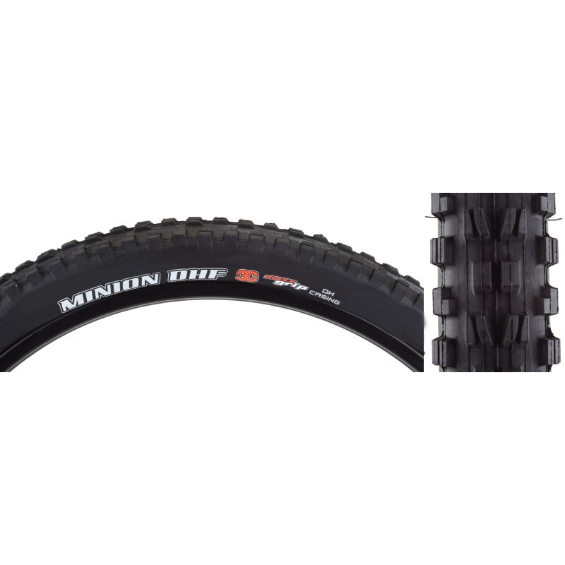 Maxxis Minion DHF Tire – 24 x 2.4 Clincher Wire Black 3C Maxx Grip DH