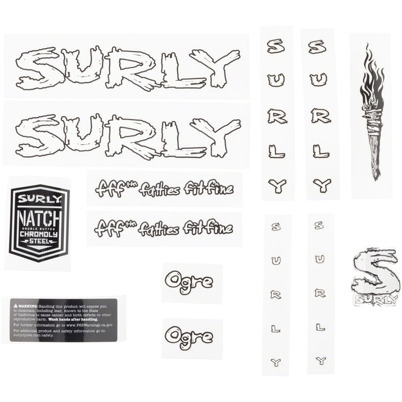 Surly Ogre Frame Decal Set – White with Torch
