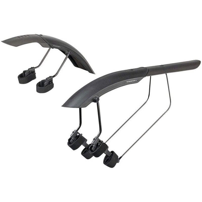 Topeak Tetrafender M1 and M2 Fender Set -Strap-on,  Front and Rear, Black