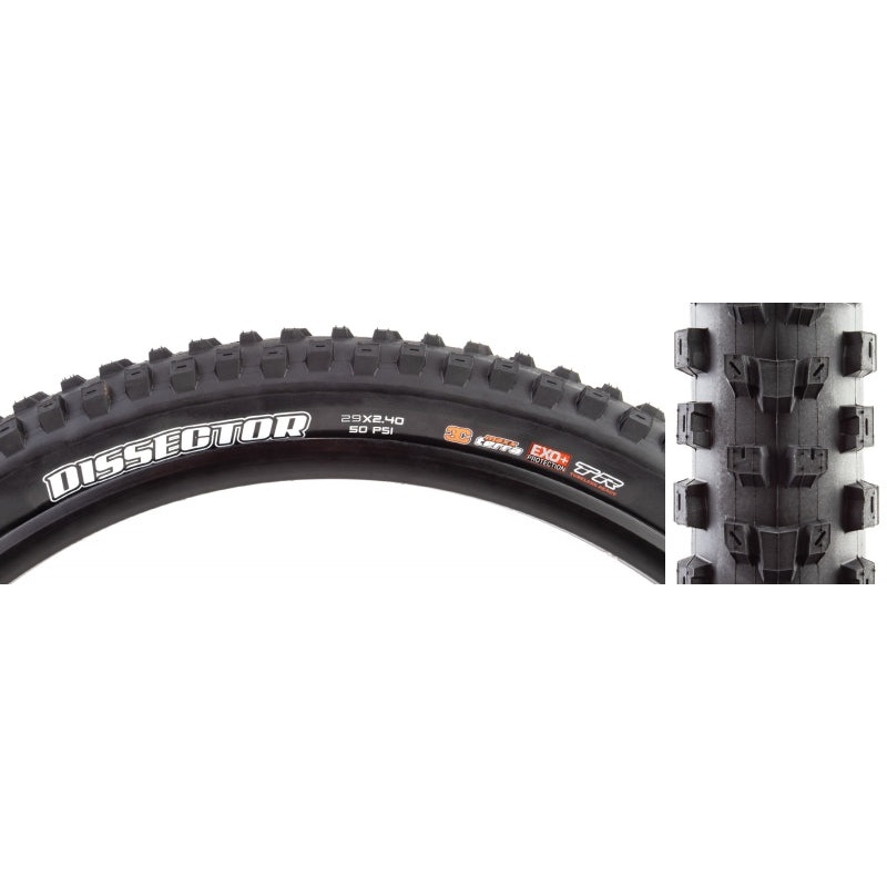 Maxxis Dissector Tire – 29 x 2.40 Tubeless Folding BLK 3C Terra EXO+ Wide Trail