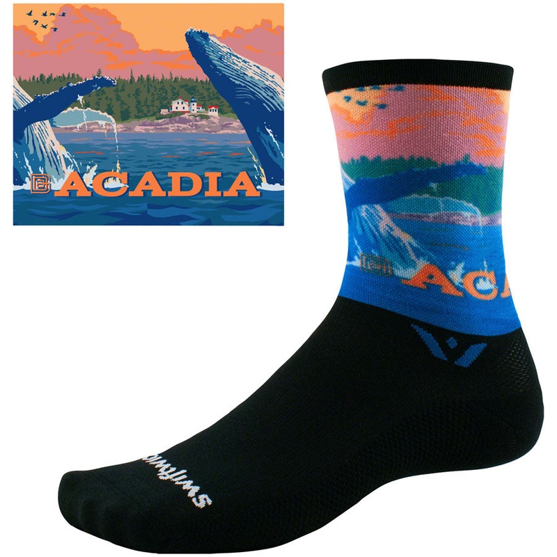 Swiftwick Vision Six Socks – 6 inch, Impression Acadia, Large