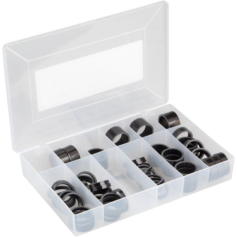 Wheels Manufacturing Carbon Headset Spacer Kit – 1-1/8″, Assorted 62pcs, Gloss