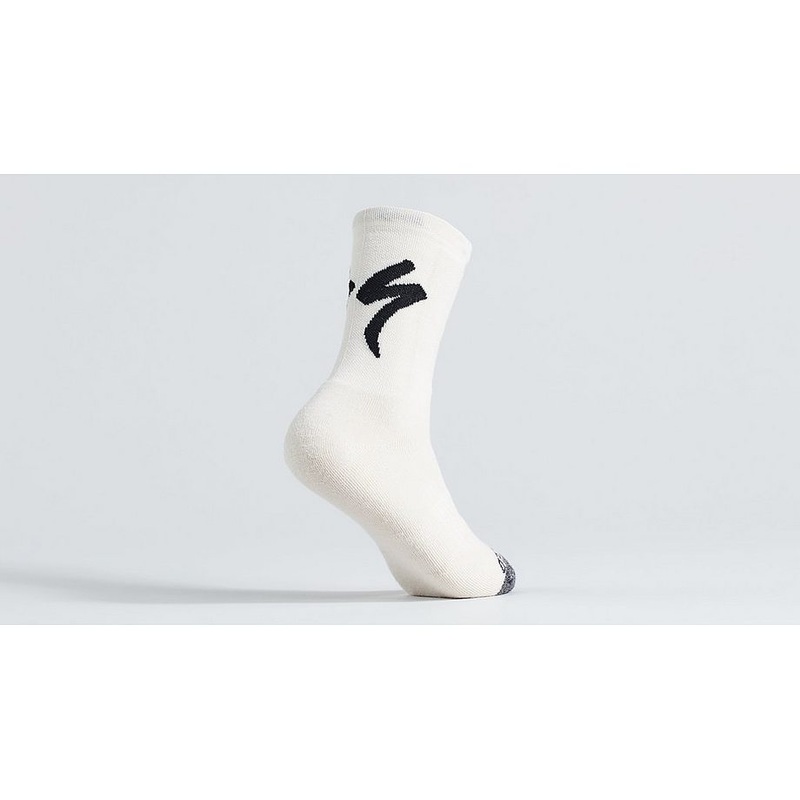 Specialized merino deep winter tall logo sock white mountains m