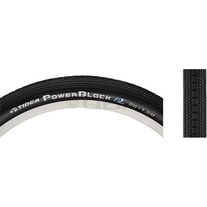 Tioga PowerBlock Tire – 24 x 2.1, Clincher, Wire, Black, 60tpi R9ZA1045