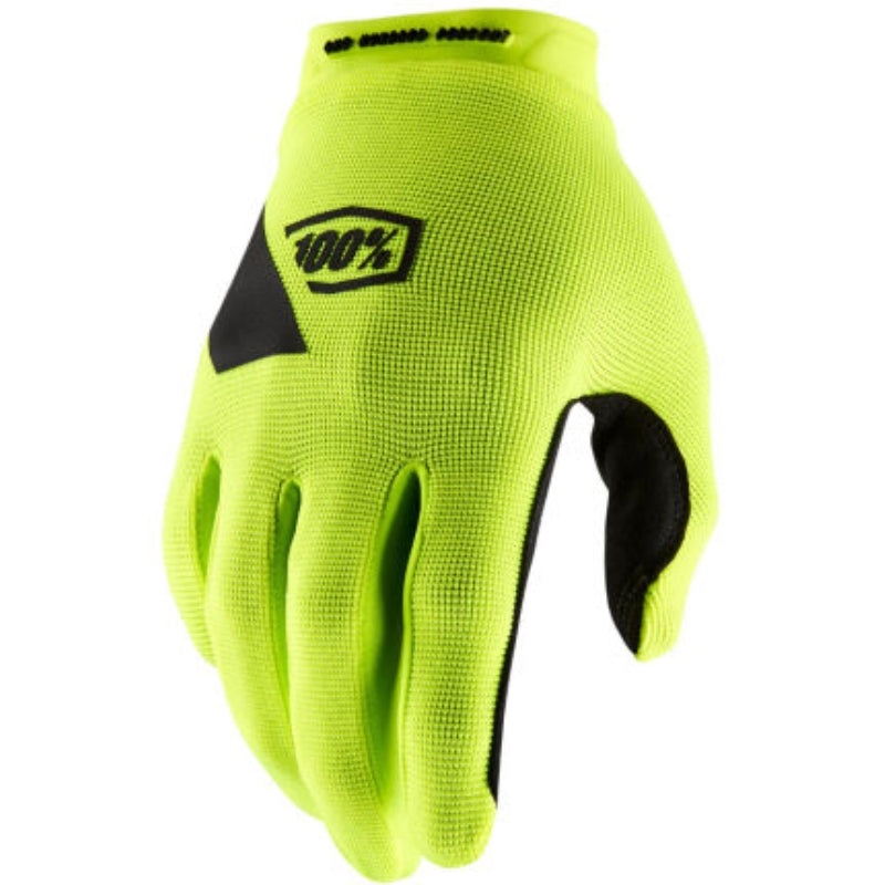 100% Ridecamp Gloves – Flourescent Yellow Full Finger Men’s Small