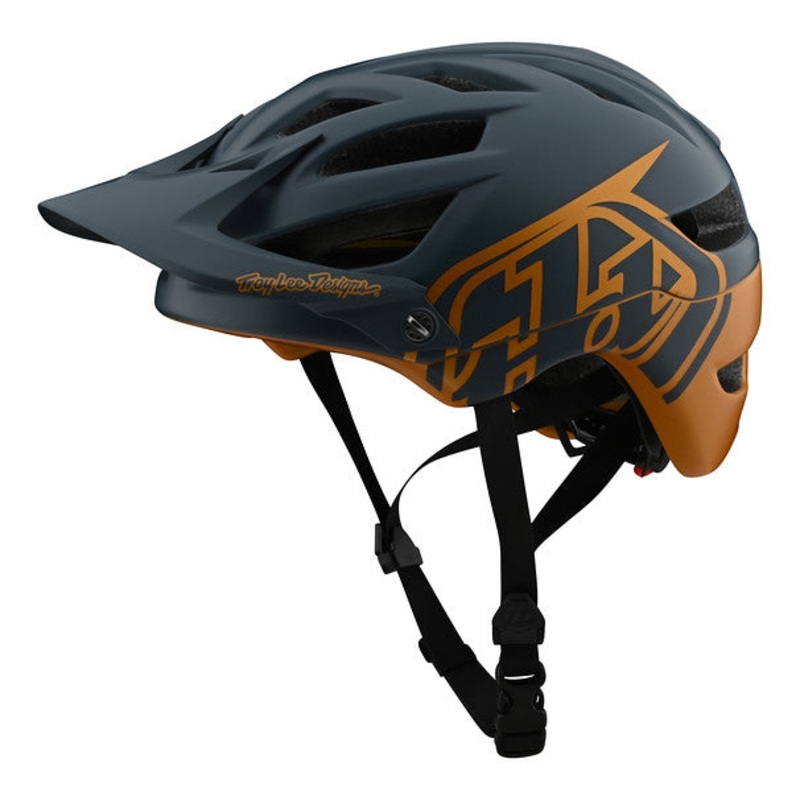 Troy Lee Designs A1 MIPS MTB Helmet – Classic – Gray-Gold – 2020