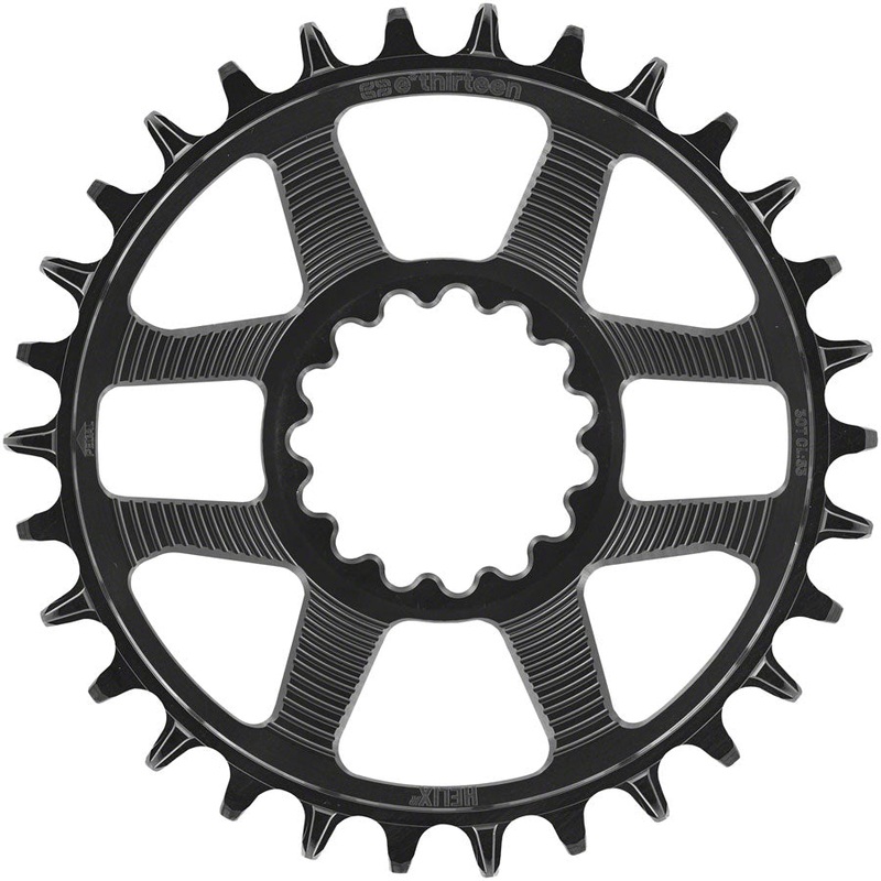 e*thirteen Helix R Chainring – 30t, 11/12-Speed, 52/55mm Flip Flop CL, 3.5mm Offset, e*thirteen DM, Black