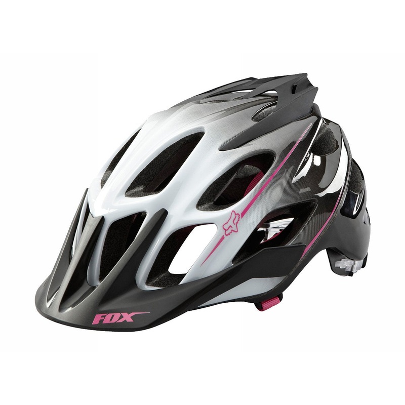 Fox Racing Flux MTB Helmet – Womens – White-Gray-Pink
