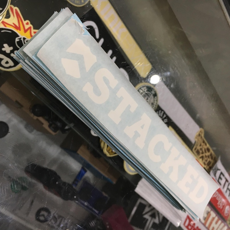 Stacked 8 1/2″ X 1″ Shield Vinyl Sticker white