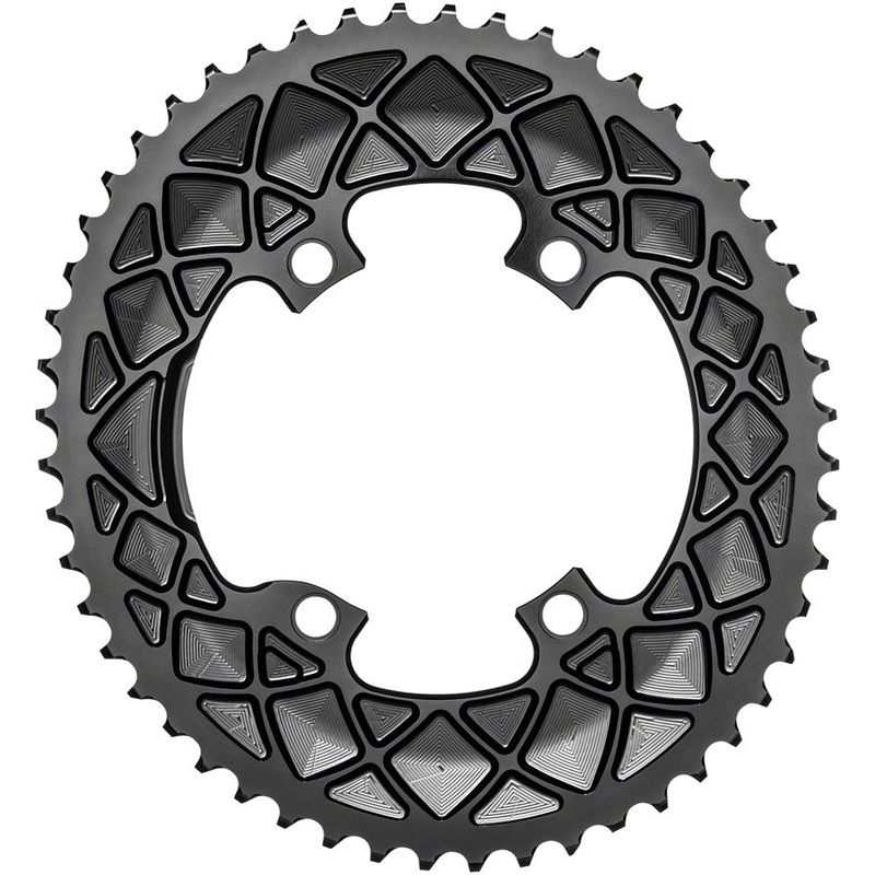 absoluteBLACK Premium Oval 110 BCD Road Outer Chainring Shimano Dura-Ace 9100 – 52t 110 Shimano Asymmetric BCD 4-Bolt BLK