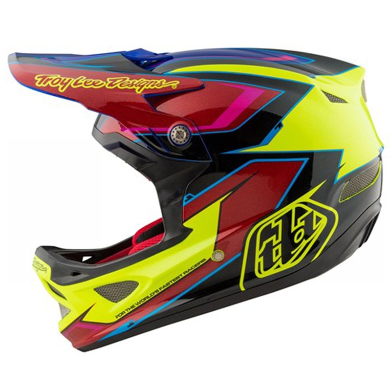 Troy Lee Designs D3 Composite Full Face Helmet – Cadence – Yellow-Red