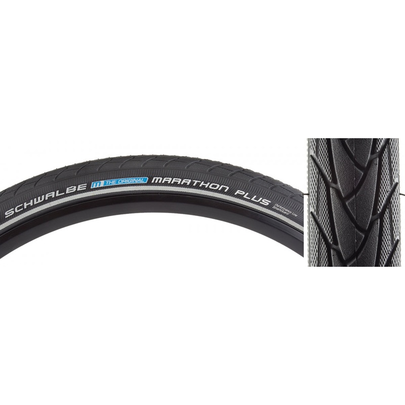 Tire Swb Marathon Plus 26X2.0 Perf Twin Sm-Guard Black/Bk/Ref Endurance E25 Wire