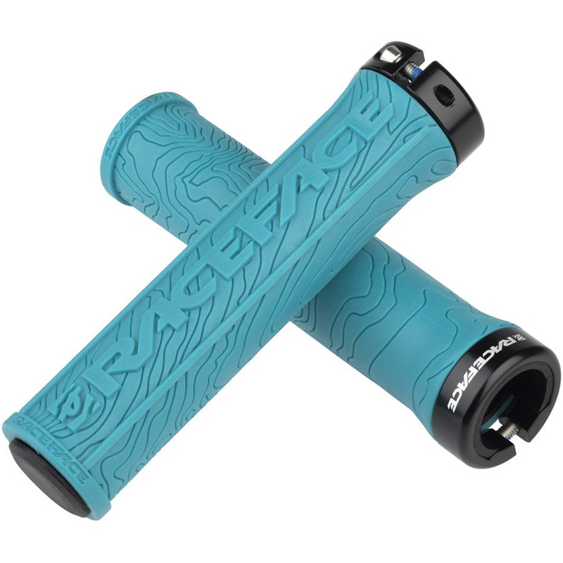 RaceFace Half Nelson Grips – Turquoise, Lock-On