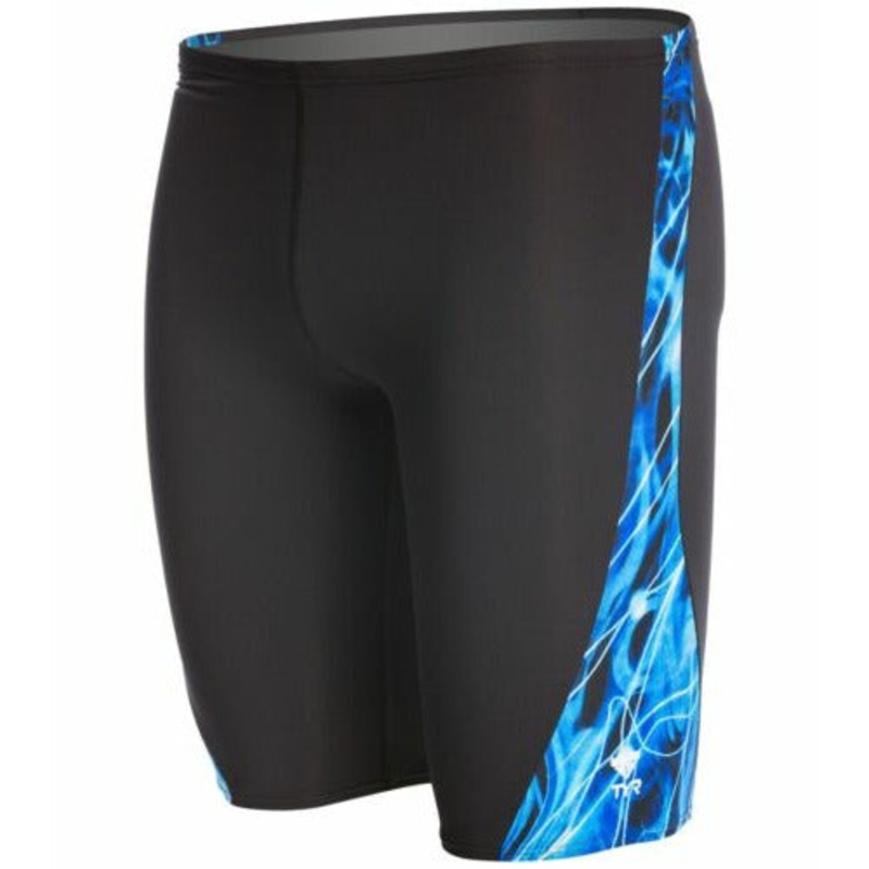 TYR Men’s Mercury Legend Splice Jammer Swimsuit Blue Black 32 Medium Med M