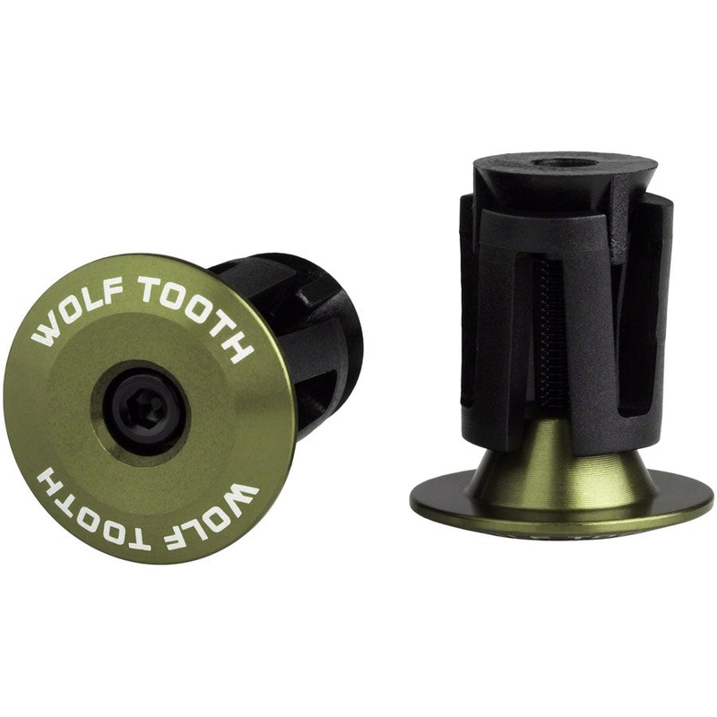 Wolf Tooth Alloy Bar End Plugs – Olive
