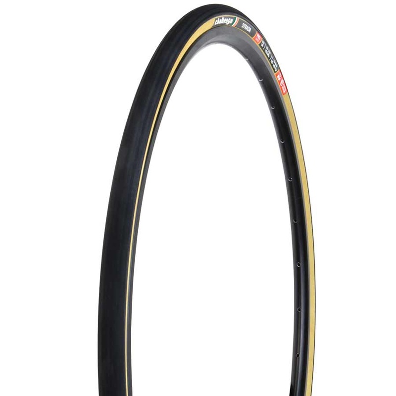 Challenge Strada Pro 700x25C Folding Clincher Tire  Handmade, SuperPoly 300TPI, Puncture Protection, All-Condition Road Cycling Tire