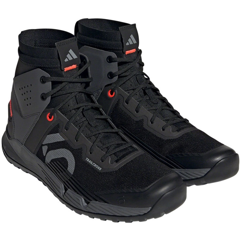 Five Ten Trailcross Mid Pro Flat Shoes – Mens Core BLK/Gray Two/Solar Red 9.5