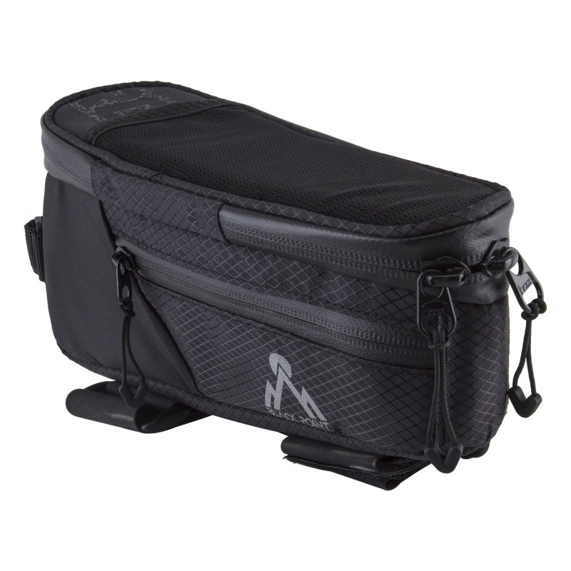 Black point Macropod Top Tube Frame Bag Velcro Straps 9.5×2.5×3.5` 122 c.i. Black