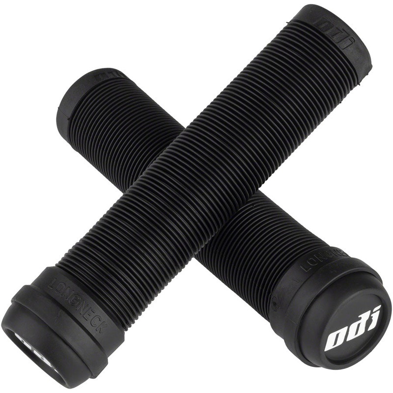 ODI Longneck Grips Flangeless 135mm Black Sold As Pair Includes Bar End Plugs
