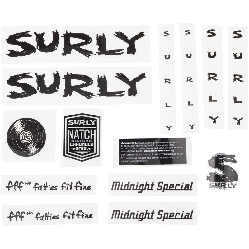 Surly Midnight Special Frame Decal Set – Black with Record