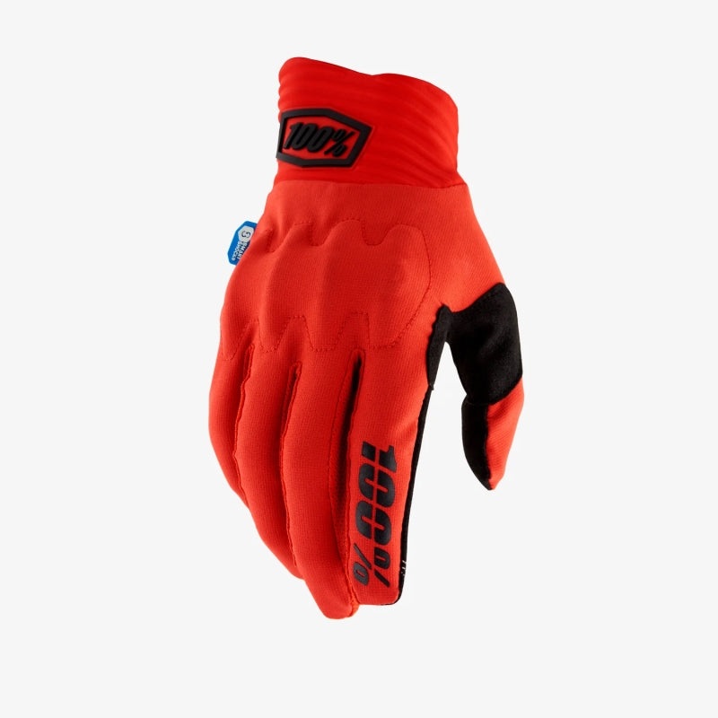 100% Cognito Gloves – Red/Black Full Finger Men’s Small