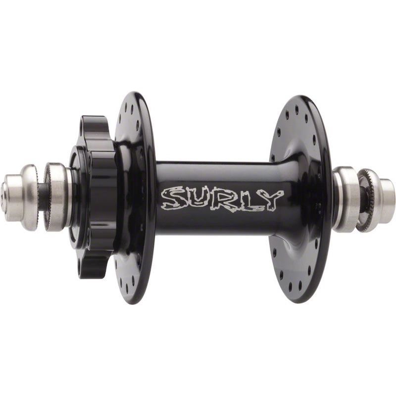 Surly Ultra New Disc Front Hub – QR x 100mm, 6-Bolt, Black, 32h