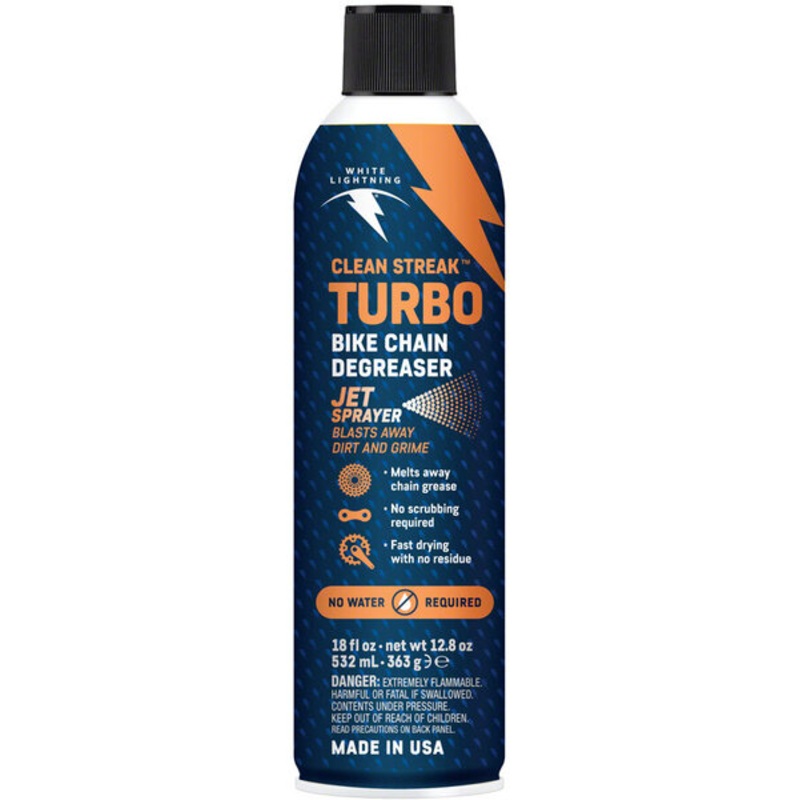 White Lightning Clean Streak Turbo Bike Chain Degreaser – 18oz