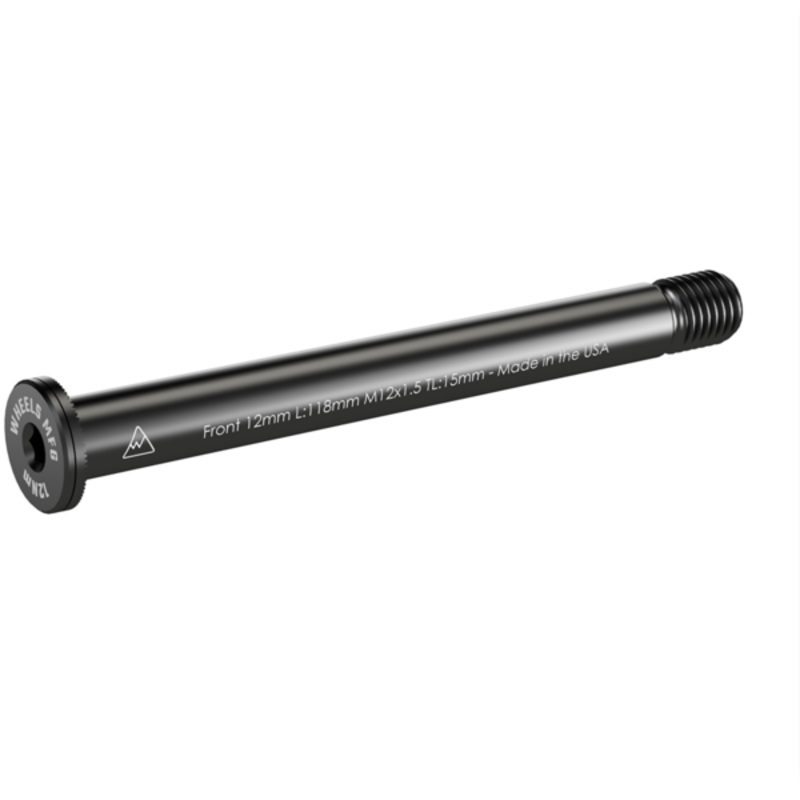 Wheels Manufacturing Front Thru Axle 12mm x 118 Length x 1.5 Thread Pitch – Flat Washer